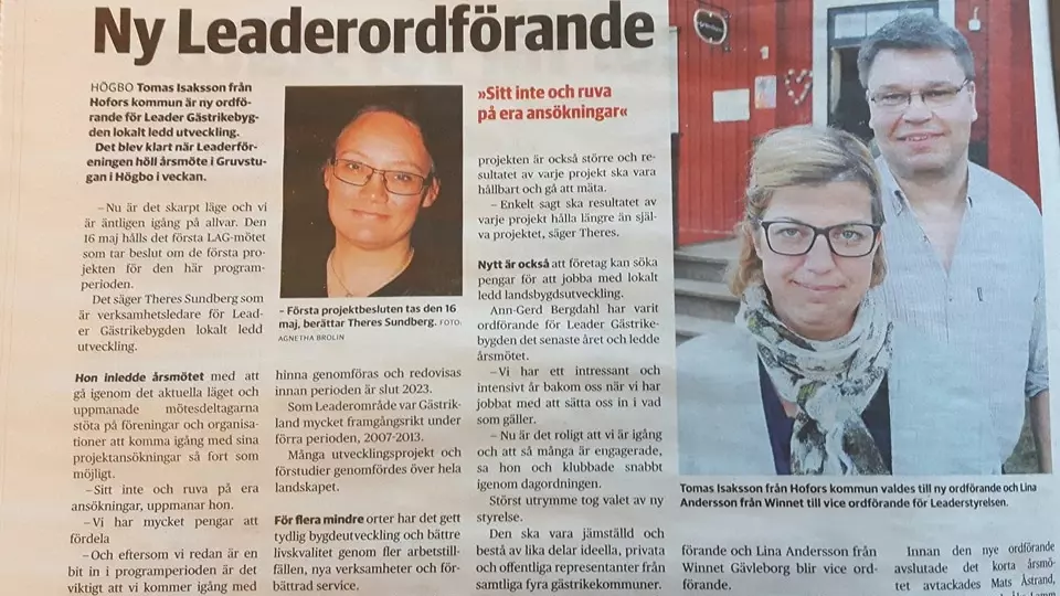 Gästriklands tidning skrev en artikel om årsmötet