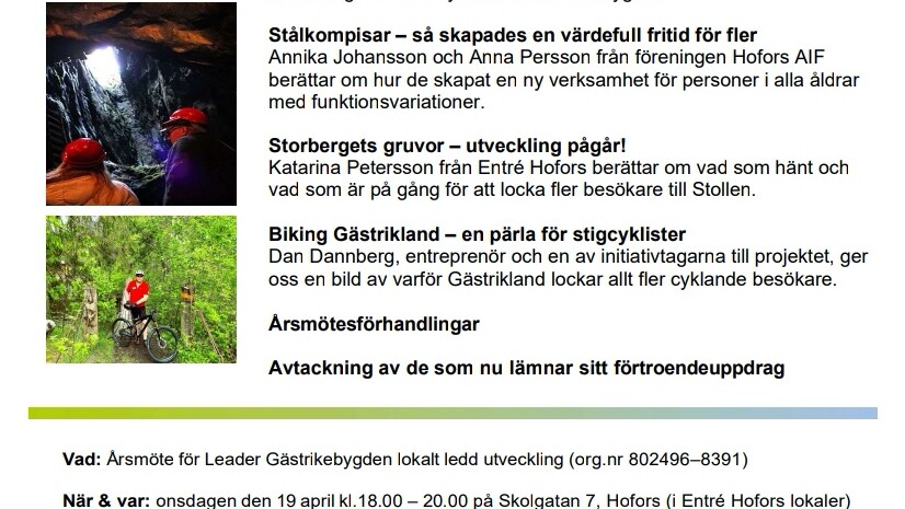 Kallelse till årsmötet - alla intresserade är välkomna